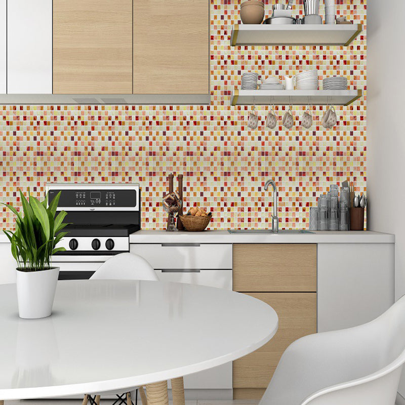 Self-Adhesive Mosaic Tile Wallpapers Bohemian Style PVC Wall Decor, 9.8' L x 9.8" W Clearhalo 'Wall Decor' 'Wallpaper' 1617883