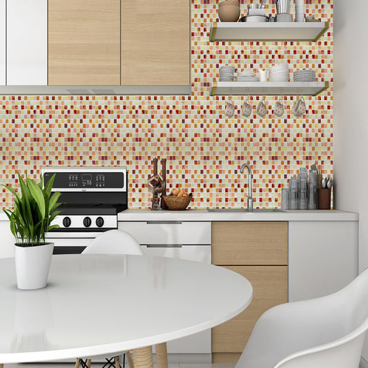 Self-Adhesive Mosaic Tile Wallpapers Bohemian Style PVC Wall Decor, 9.8' L x 9.8" W Clearhalo 'Wall Decor' 'Wallpaper' 1617883