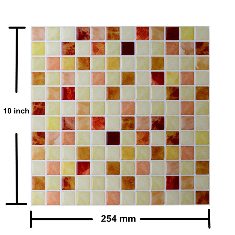 Self-Adhesive Mosaic Tile Wallpapers Bohemian Style PVC Wall Decor, 9.8' L x 9.8" W Clearhalo 'Wall Decor' 'Wallpaper' 1617885