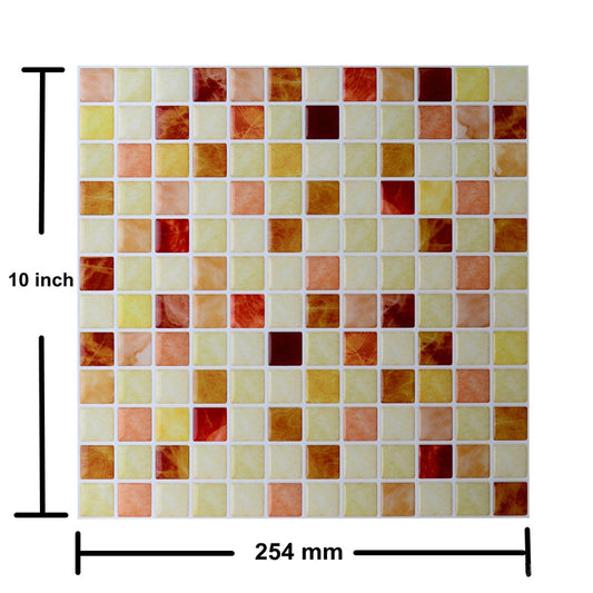 Self-Adhesive Mosaic Tile Wallpapers Bohemian Style PVC Wall Decor, 9.8' L x 9.8" W Clearhalo 'Wall Decor' 'Wallpaper' 1617885