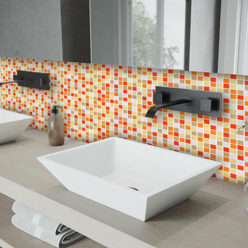 Self-Adhesive Mosaic Tile Wallpapers Bohemian Style PVC Wall Decor, 9.8' L x 9.8" W Yellow Clearhalo 'Wall Decor' 'Wallpaper' 1617886