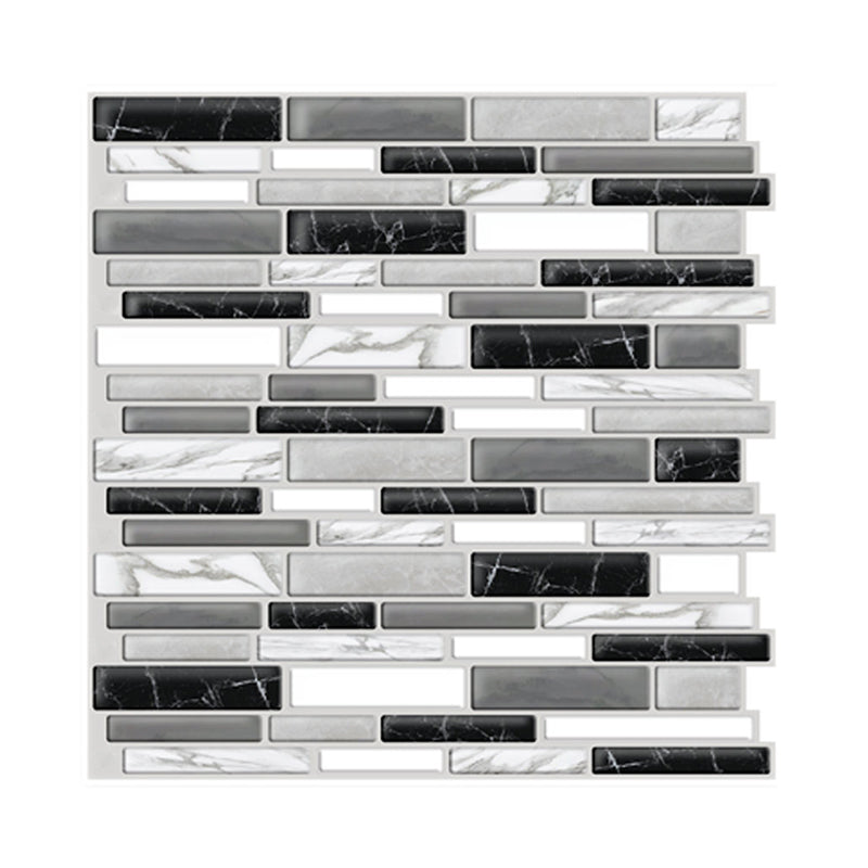 Brick Peel off Wallpapers Rustic Neat Mosaic Tile Wall Decor in Dark Color, 12' x 12" Clearhalo 'Country wall decor' 'Rustic' 'Wallpaper' Wall Decor' 1617894