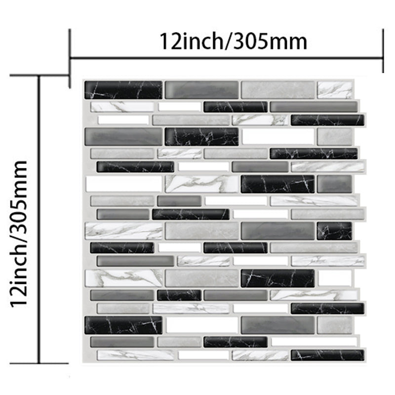 Brick Peel off Wallpapers Rustic Neat Mosaic Tile Wall Decor in Dark Color, 12' x 12" Clearhalo 'Country wall decor' 'Rustic' 'Wallpaper' Wall Decor' 1617895