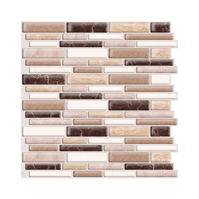 Brick Peel off Wallpapers Rustic Neat Mosaic Tile Wall Decor in Dark Color, 12' x 12" Clearhalo 'Country wall decor' 'Rustic' 'Wallpaper' Wall Decor' 1617899