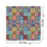 Bright Adhesive Bohemian Wallpaper Panels for Kitchen, Blue and Purple, Easy to Remove Clearhalo 'Wall Decor' 'Wallpaper' 1617916