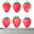 Modern Strawberries Mural Decal Red Waterproofing Wall Covering for Girls Bedroom Red Clearhalo 'Wall Decor' 'Wall Mural' 1617975