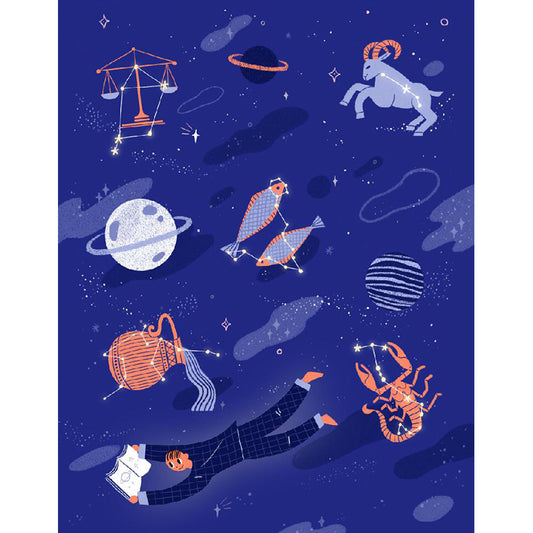 Contemporary Boy Mural Wallpaper Starry Night View and Planet Purple Wall Covering