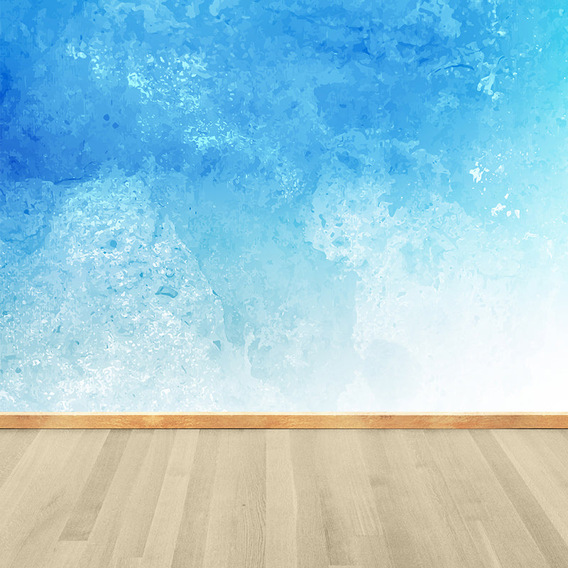 Extra Large Abstract Wall Mural Light Color Non-Woven Wall Art for Home Decor, Custom Blue Clearhalo 'Wall Decor' 'Wall Mural' 1618065