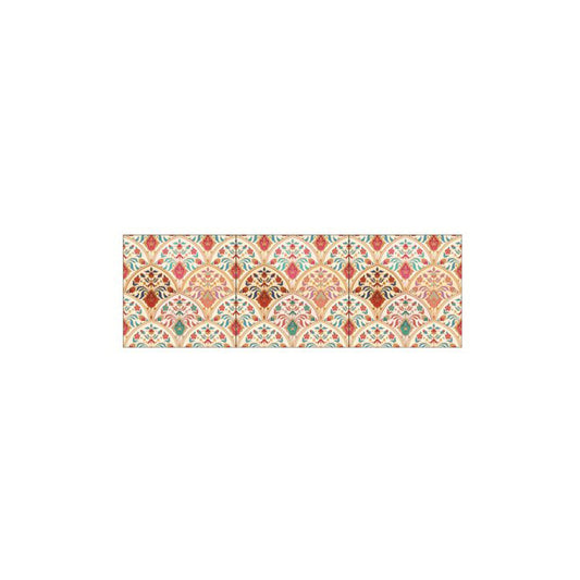 Orange Semicircle Floral Tile Wallpapers Orange Peel and Paste Wall Decor for Home Clearhalo 'Wall Decor' 'Wallpaper' 1618092