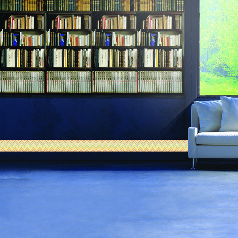 Chevron Pattern Wallpaper Border Yellow PVC Wall Covering, Peel and Paste, 6.5' x 4" Clearhalo 'Modern wall decor' 'Modern' 'Wallpaper' Wall Decor' 1618101