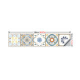 Brown Floral Wallpaper Panel Set Mosaic Tile Bohemia Adhesive Wall Decor for Dining Room Clearhalo 'Wall Decor' 'Wallpaper' 1618108