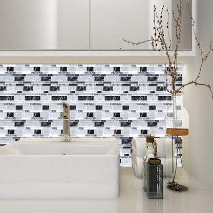 Marble Brick Wallpaper Panel Set Peel and Stick Farmhouse Restroom Wall Decor in Grey Grey Clearhalo 'Country wall decor' 'Rustic' 'Wallpaper' Wall Decor' 1618119