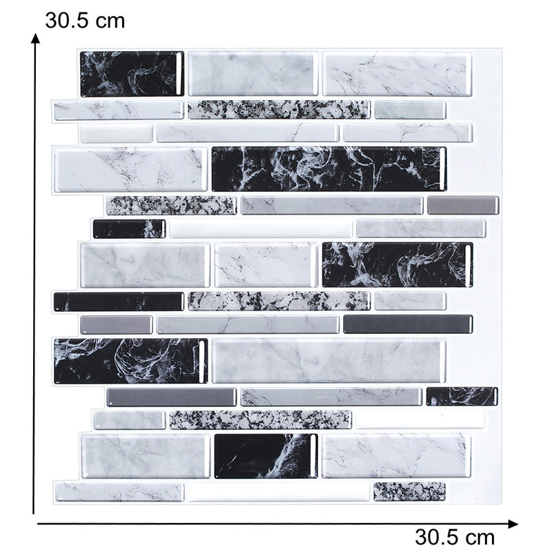 Marble Brick Wallpaper Panel Set Peel and Stick Farmhouse Restroom Wall Decor in Grey Clearhalo 'Country wall decor' 'Rustic' 'Wallpaper' Wall Decor' 1618123