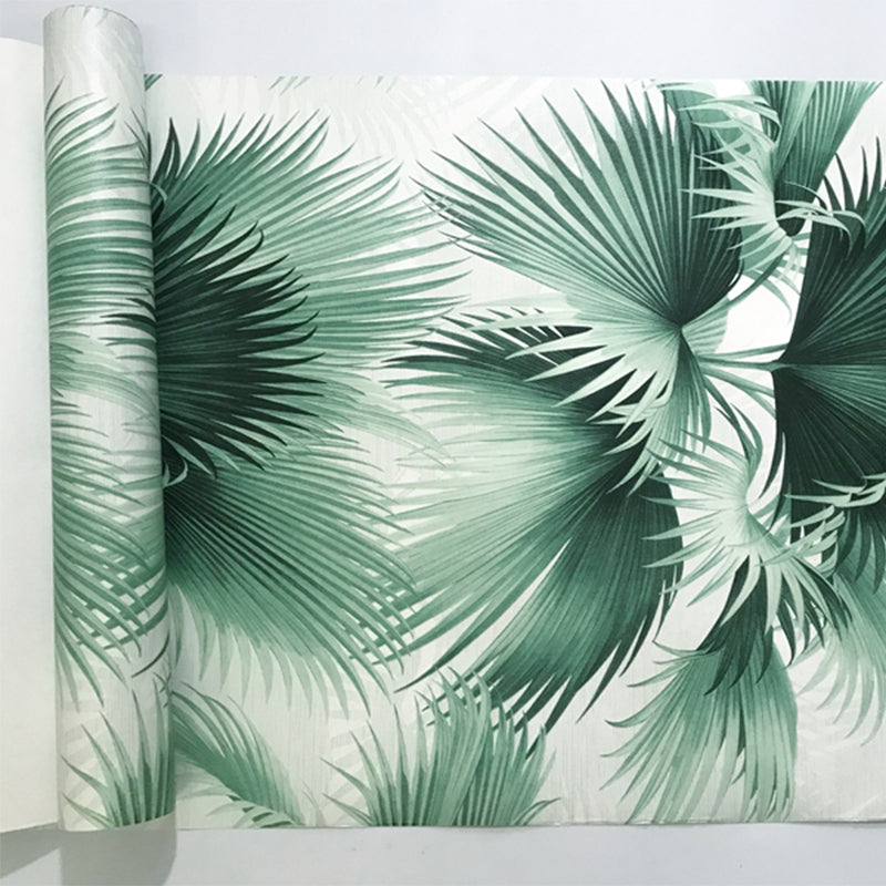 Tropical Palm Leaves Wallpaper Roll Pastel Color Moisture Resistant Wall Art for Home Clearhalo 'Modern wall decor' 'Modern' 'Wallpaper' Wall Decor' 1618154