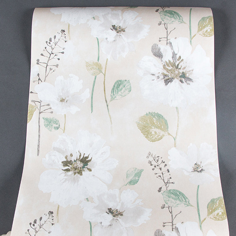 Soft Color Rust Wallpaper Roll 57.1-sq ft Blossoming Flower Pattern Wall Covering for Bedroom Clearhalo 'Country wall decor' 'Rustic' 'Wallpaper' Wall Decor' 1618167