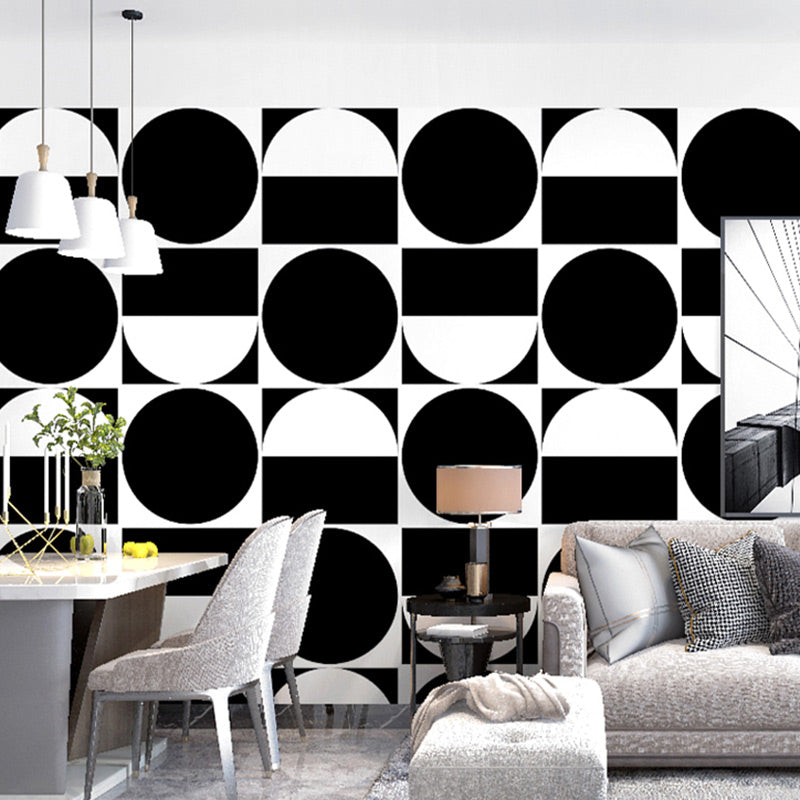 Geometry Circles Wallpaper Roll Dark Color Modern Style Wall Decor for Living Room Clearhalo 'Modern wall decor' 'Modern' 'Wallpaper' Wall Decor' 1618174