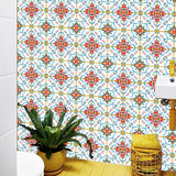 Quatrefoil Floral Print Wallpapers Bohemian Stick On Restroom Wall Covering, 3.5' x 3.5" Clearhalo 'Wall Decor' 'Wallpaper' 1618199