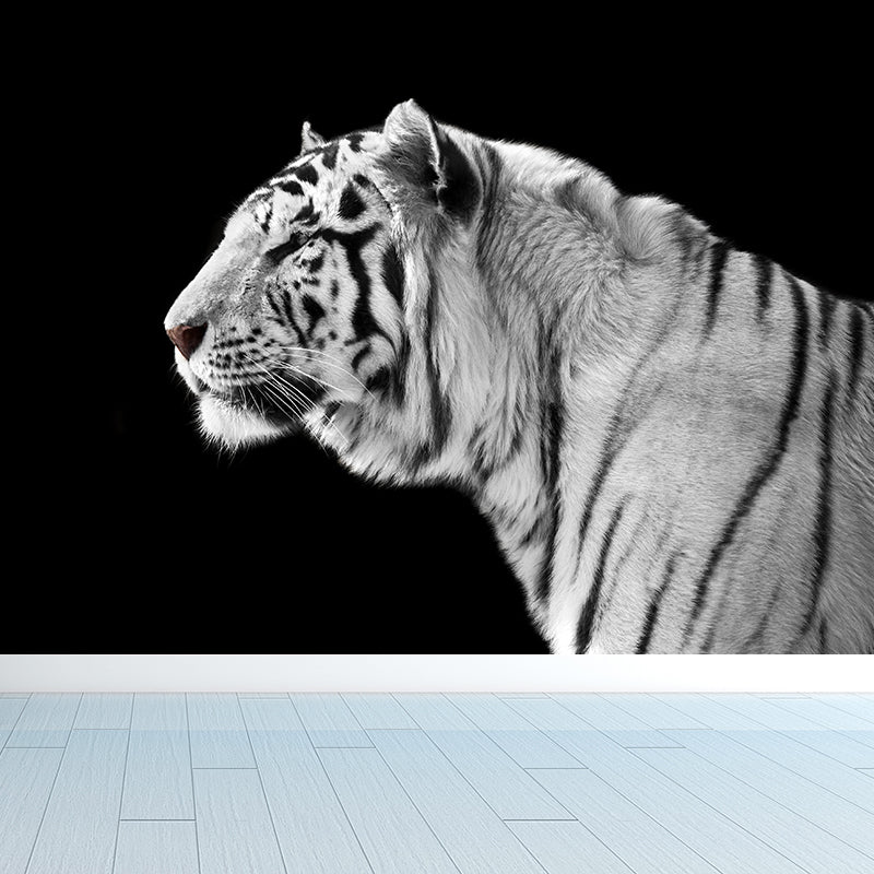 Field America Tiger Mural Wallpaper Contemporary Non-Woven Material Wall Covering Clearhalo 'Wall Decor' 'Wall Mural' 1618213