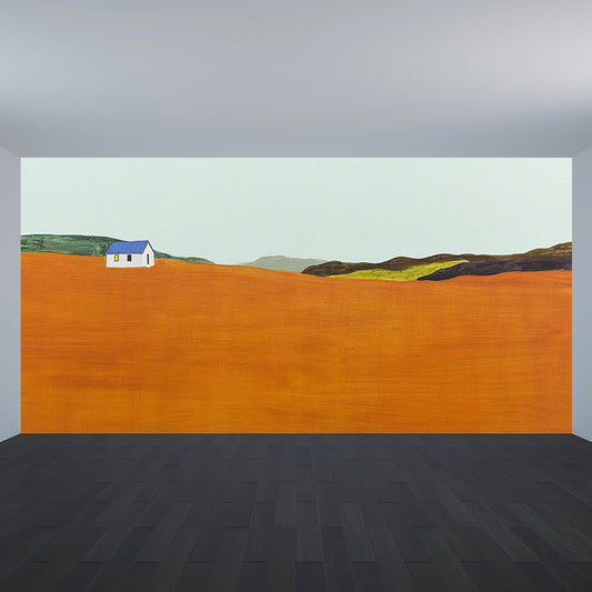 Fall Grassland Wall Mural Modern Art Decorative Living Room Wall Covering, Custom Clearhalo 'Wall Decor' 'Wall Mural' 1618218