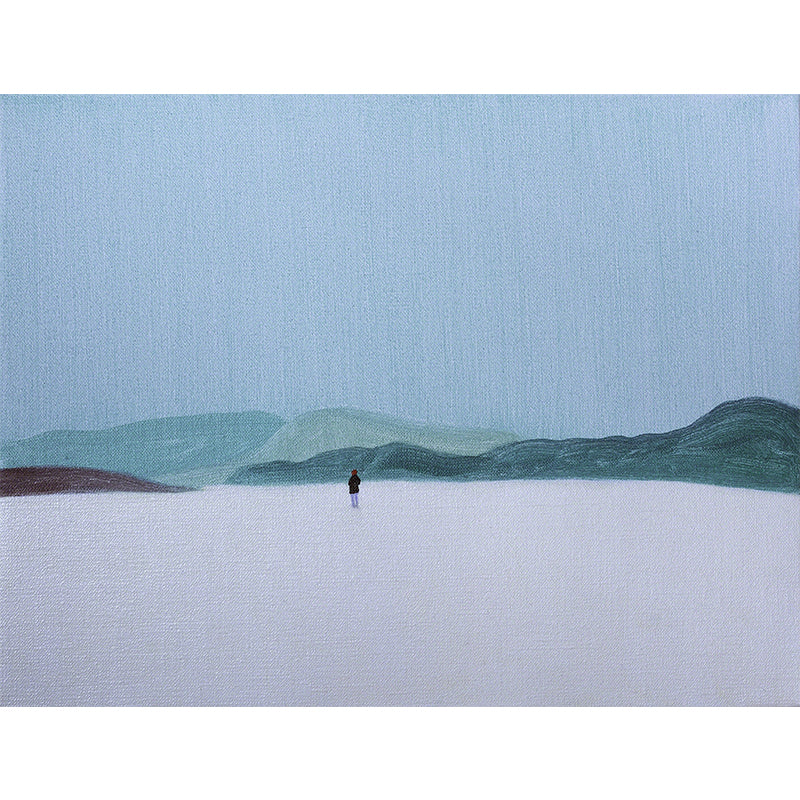 Blue Quiet Mountains Wall Mural Stain-Proof Modern Artistic Living Room Wall Decor Clearhalo 'Wall Decor' 'Wall Mural' 1618230