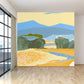 Autumn Farmfield Landscape Wall Mural Yellow Modern Artistic Wall Decor for Boys Room Clearhalo 'Wall Decor' 'Wall Mural' 1618264