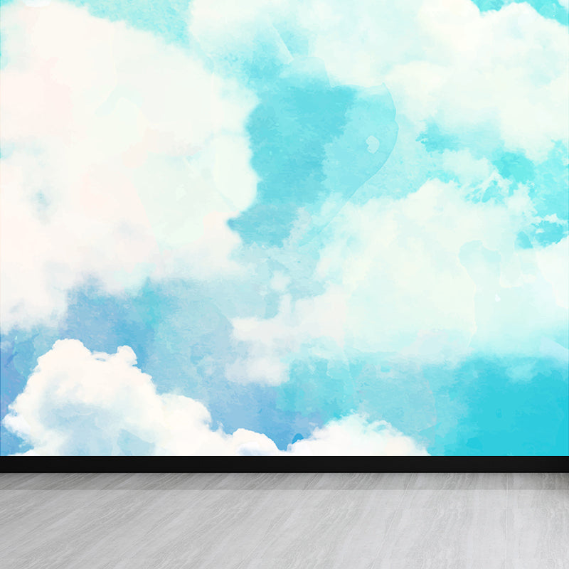 Illustration Abstract Wall Mural for Living Room, Pastel Color, Custom Size Available Clearhalo 'Wall Decor' 'Wall Mural' 1618329