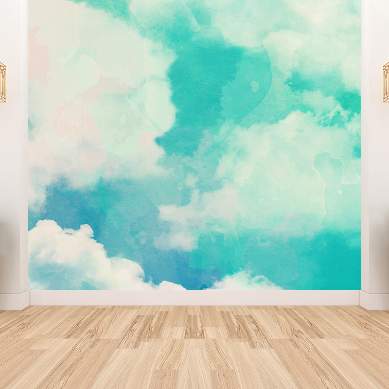 Illustration Abstract Wall Mural for Living Room, Pastel Color, Custom Size Available Clearhalo 'Wall Decor' 'Wall Mural' 1618333