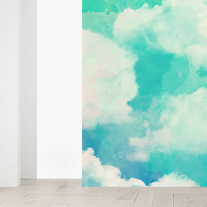 Illustration Abstract Wall Mural for Living Room, Pastel Color, Custom Size Available Clearhalo 'Wall Decor' 'Wall Mural' 1618334