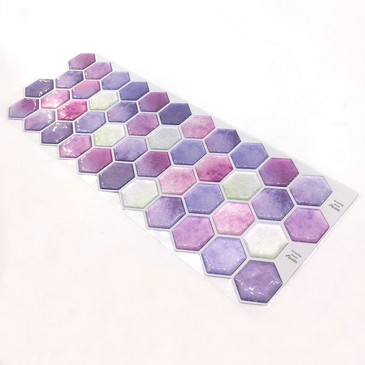 Purple Honeycomb Wallpaper Panels Peel and Stick Modernist Kitchen Wall Covering Clearhalo 'Modern wall decor' 'Modern' 'Wallpaper' Wall Decor' 1618349