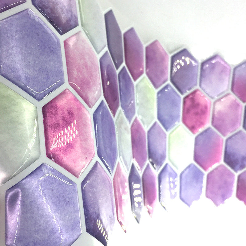 Purple Honeycomb Wallpaper Panels Peel and Stick Modernist Kitchen Wall Covering Clearhalo 'Modern wall decor' 'Modern' 'Wallpaper' Wall Decor' 1618350