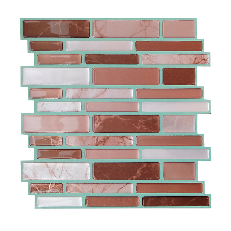 Farmhouse Brick Mosaic Tiles Wallpapers Pastel Color Easy Peel off Wall Art for Home Clearhalo 'Country wall decor' 'Rustic' 'Wallpaper' Wall Decor' 1618363