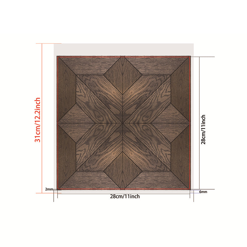 Brown Wood Wallpaper Panels Floral Rustic Self Sticking Wall Covering for Sitting Room Clearhalo 'Country wall decor' 'Rustic' 'Wallpaper' Wall Decor' 1618369