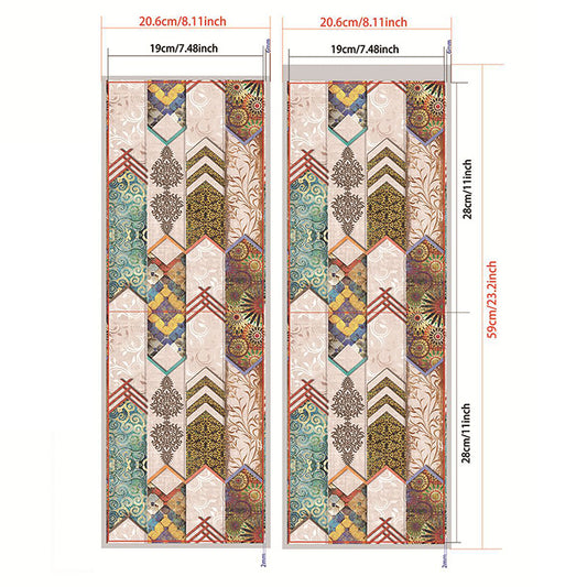 Herringbone Adhesive Wallpaper Panels Vintage Exotic Tiles Wall Covering in Brown, 11' x 7.5" Clearhalo 'Vintage wall decor' 'Vintage' 'Wallpaper' Wall Decor' 1618374