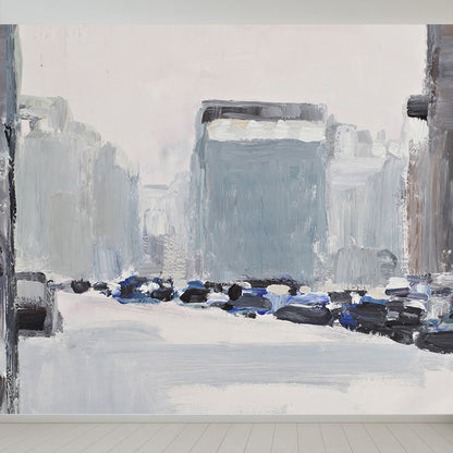 Contemporary Art City Landscape Mural Decal Grey Dining Room Wall Decor, Personalized Grey Clearhalo 'Wall Decor' 'Wall Mural' 1618413