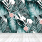 Tropical Leaves Mural Wallpaper Blackish Green Decorative Wall Covering for Bedroom Clearhalo 'Wall Decor' 'Wall Mural' 1618445