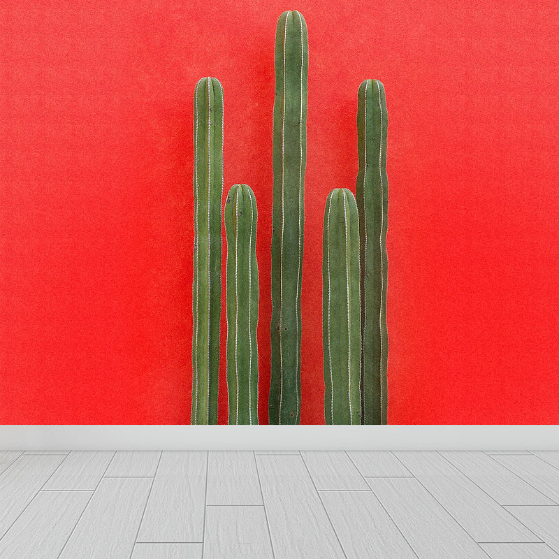 Illustration 3D Illusion Cactus Mural Giant Wall Covering for Dining Room, Custom Clearhalo 'Wall Decor' 'Wall Mural' 1618454