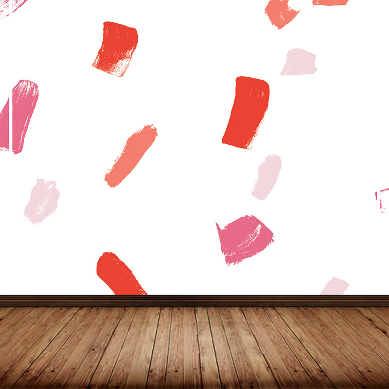 Modern Abstract Wall Mural Non-Woven Stain Resistant Light Pink Wall Art for Living Room Light Pink Clearhalo 'Wall Decor' 'Wall Mural' 1618478