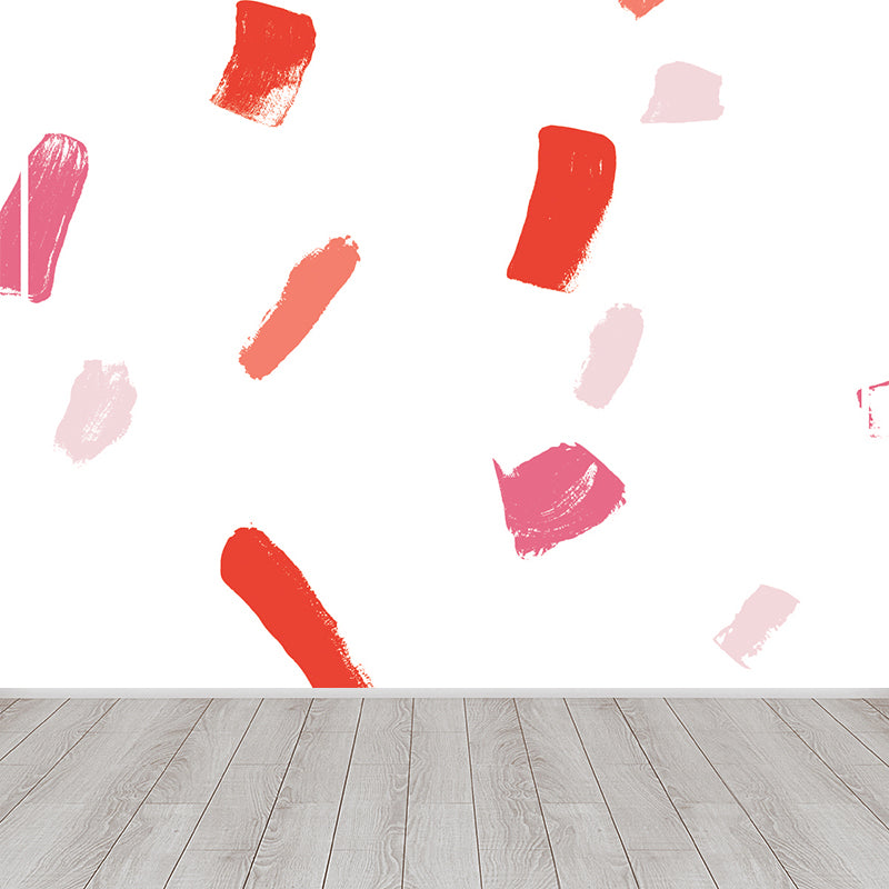 Modern Abstract Wall Mural Non-Woven Stain Resistant Light Pink Wall Art for Living Room Clearhalo 'Wall Decor' 'Wall Mural' 1618479