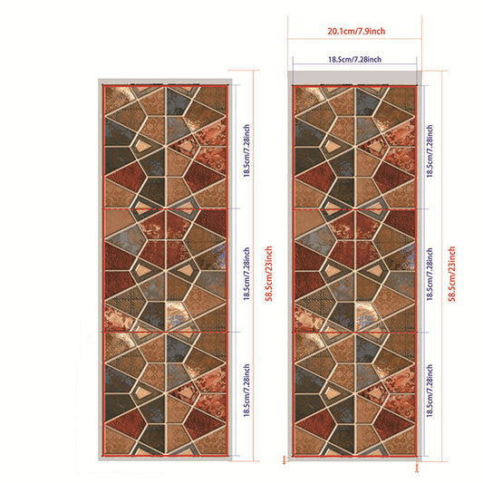 Exotic Geometric Tile Wallpaper Panels House Interior Bohemian Pattern Stick Wall Covering, 7.3' x 7.3" Clearhalo 'Wall Decor' 'Wallpaper' 1618499