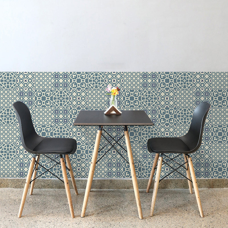 Geometric Peel Wallpaper Panels Boho-Chic Enchanting Floral Print Wall Covering in Blue, 3.5' x 8" Clearhalo 'Wall Decor' 'Wallpaper' 1618506