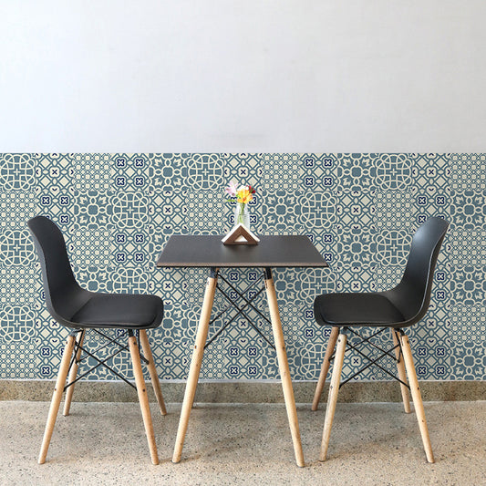 Geometric Peel Wallpaper Panels Boho-Chic Enchanting Floral Print Wall Covering in Blue, 3.5' x 8" Clearhalo 'Wall Decor' 'Wallpaper' 1618506