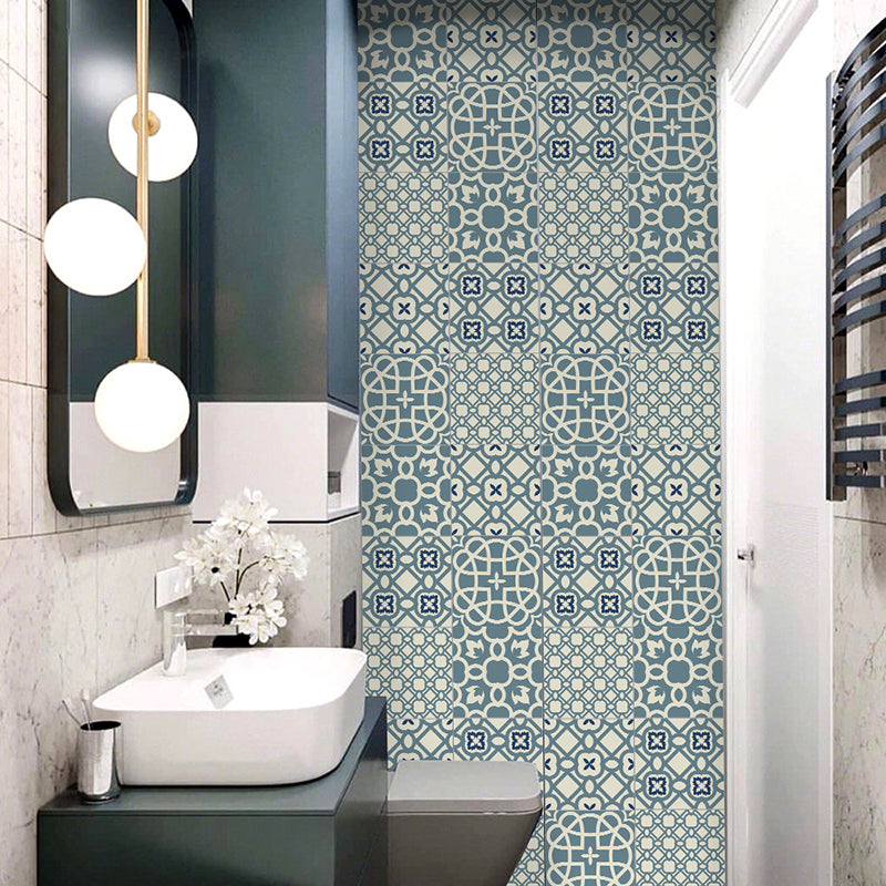Geometric Peel Wallpaper Panels Boho-Chic Enchanting Floral Print Wall Covering in Blue, 3.5' x 8" Clearhalo 'Wall Decor' 'Wallpaper' 1618507