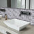 Grey Floral Mosaic Tile Wallpaper Panel Stick On Bohemia Restroom Wall Decoration Grey Clearhalo 'Wall Decor' 'Wallpaper' 1618515