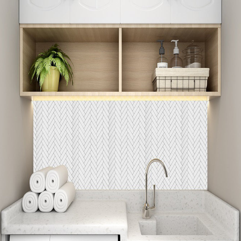 Adhesive Herringbone Brick Wallpaper Panel PVC Country Style Wall Decor for Restroom Clearhalo 'Modern wall decor' 'Modern' 'Wallpaper' Wall Decor' 1618526
