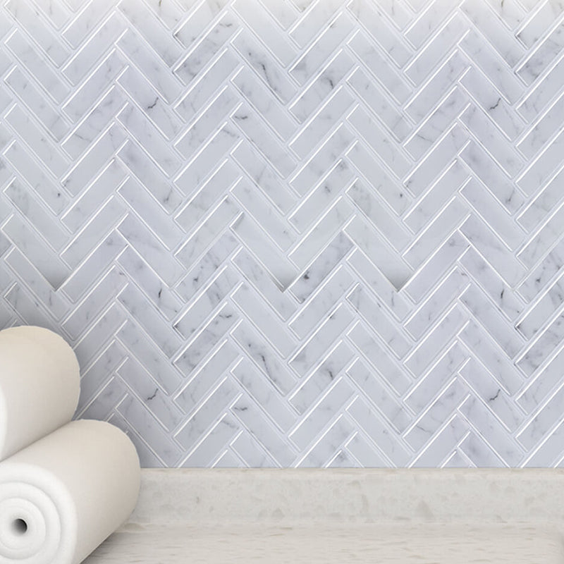 Adhesive Herringbone Brick Wallpaper Panel PVC Country Style Wall Decor for Restroom Clearhalo 'Modern wall decor' 'Modern' 'Wallpaper' Wall Decor' 1618531