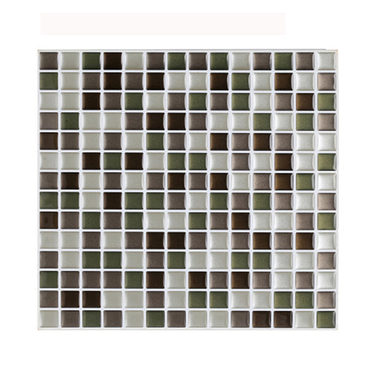 Mosaic Tiles Wallpaper Panel Set Grey PVC Wall Art, Peel and Paste, 9.8' L x 9.8" W Clearhalo 'Wall Decor' 'Wallpaper' 1618538