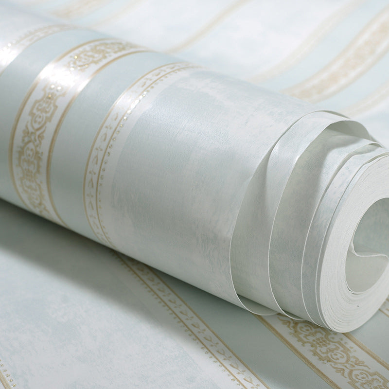 Unpasted Flower Print Wallpaper Roll Rustic Non-Woven Fabric Wall Covering, Custom Size Light Blue 1 Set Clearhalo 'Country wall decor' 'Rustic' 'Wallpaper' Wall Decor' 1618559
