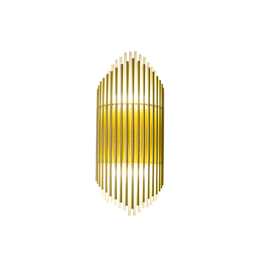 2 Lights Pipe Wall Mounted Lamp Modern Style Clear Crystal and Metal Wall Lighting in Brass for Bedroom Clearhalo 'Modern wall lights' 'Modern' 'Wall Lamps & Sconces' 'Wall Lights' Lighting' 161870