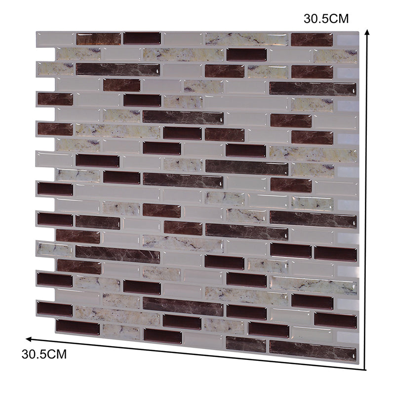 Rustic Brick Effect Peel Wallpaper Panel Grey and White Mosaics Wall Art for Washroom Clearhalo 'Country wall decor' 'Rustic' 'Wallpaper' Wall Decor' 1618717