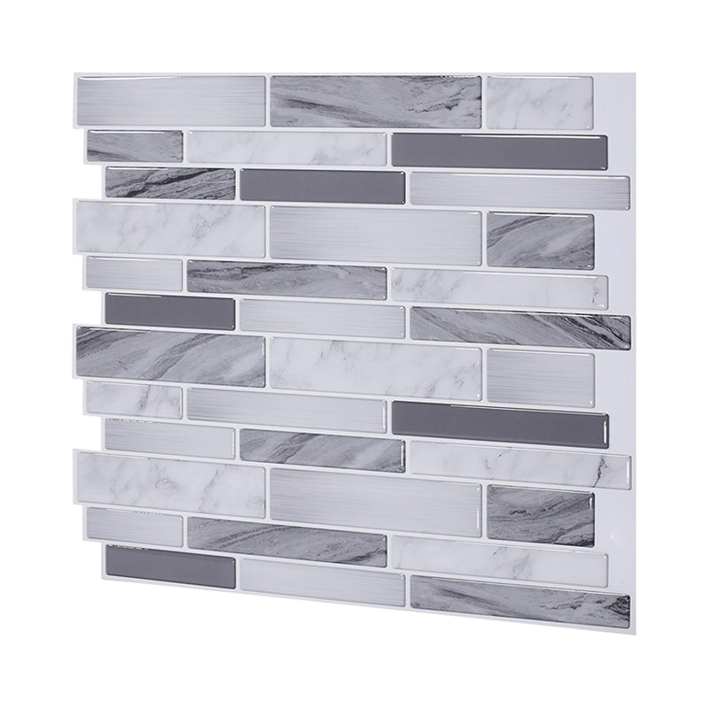 Country Mosaic Tile Stick Wallpapers Grey Brick Look Wall Art for Kitchen Backsplash Clearhalo 'Country wall decor' 'Rustic' 'Wallpaper' Wall Decor' 1618721